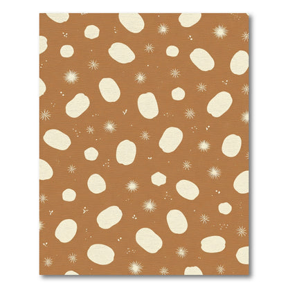 Earthy Ochre Abstract Spots Stars Rug