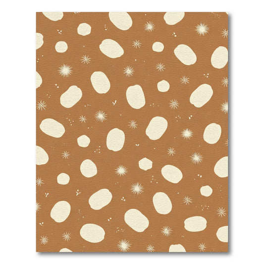 Earthy Ochre Abstract Spots Stars Rug