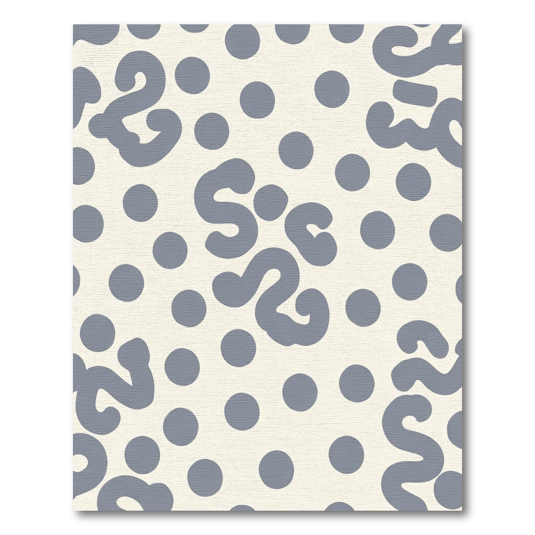 Creamy Gray Blob Dot Pattern Rug