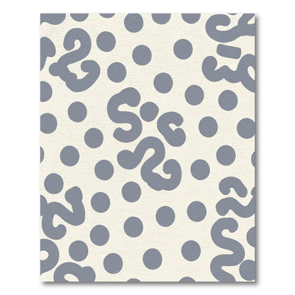 Creamy Gray Blob Dot Pattern Rug