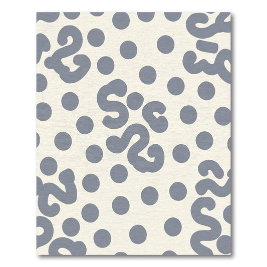 Creamy Gray Blob Dot Pattern Rug