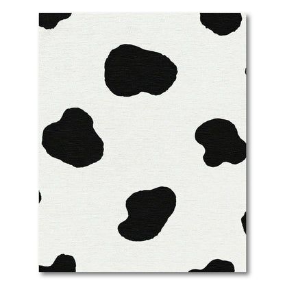 Black White Spotty Irregular Shape Rug