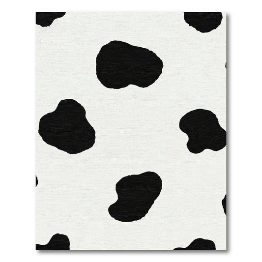 Black White Spotty Irregular Shape Rug