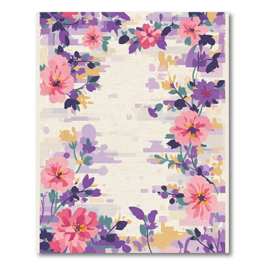 Pink Purple Floral Blossom Abstract Rug