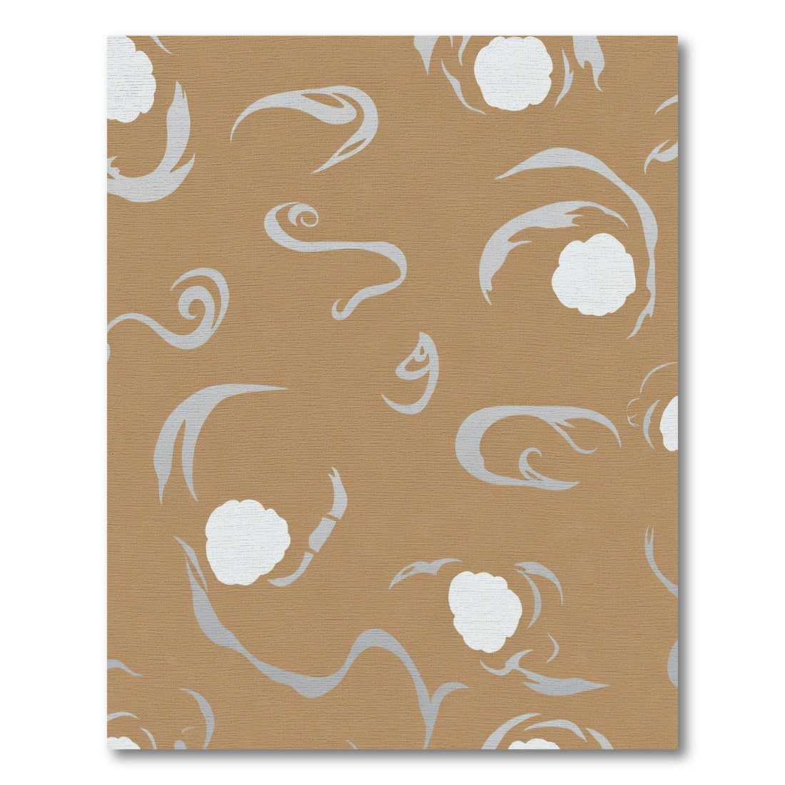 Brown Gray Abstract Flowing SwirlsRug Rug