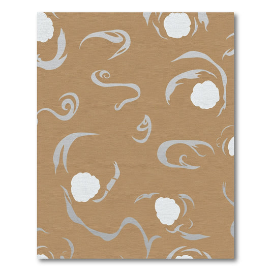 Brown Gray Abstract Flowing SwirlsRug Rug