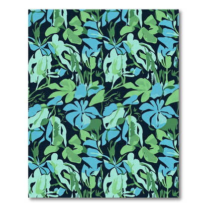 Aqua Green Floral Garden Repeat Rug