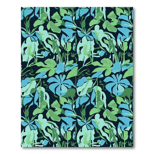 Aqua Green Floral Garden Repeat Rug