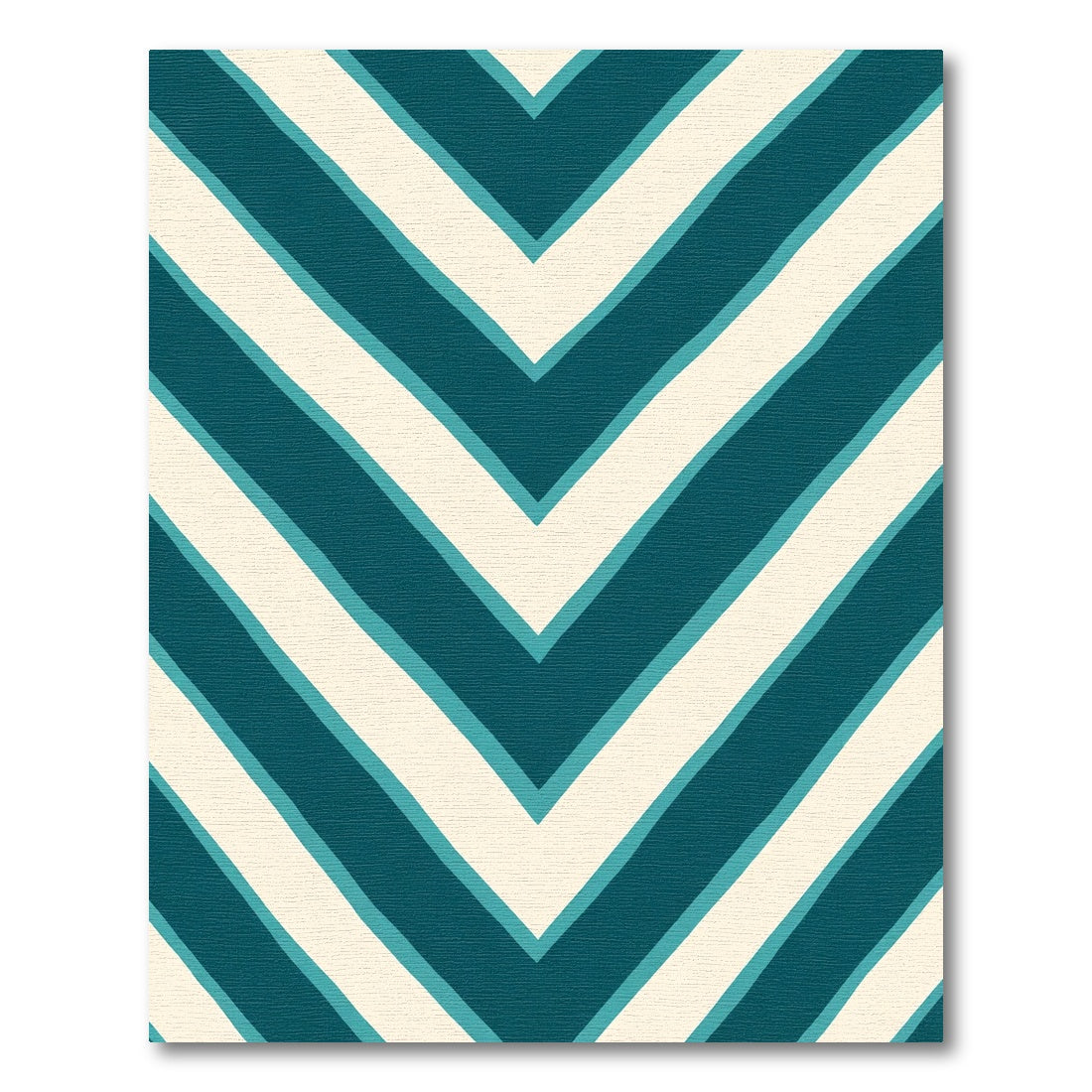 Teal Cream Chevron Repeat Rug