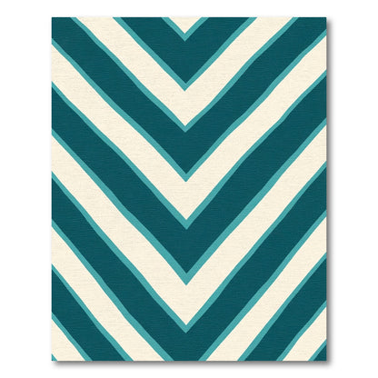 Teal Cream Chevron Repeat Rug
