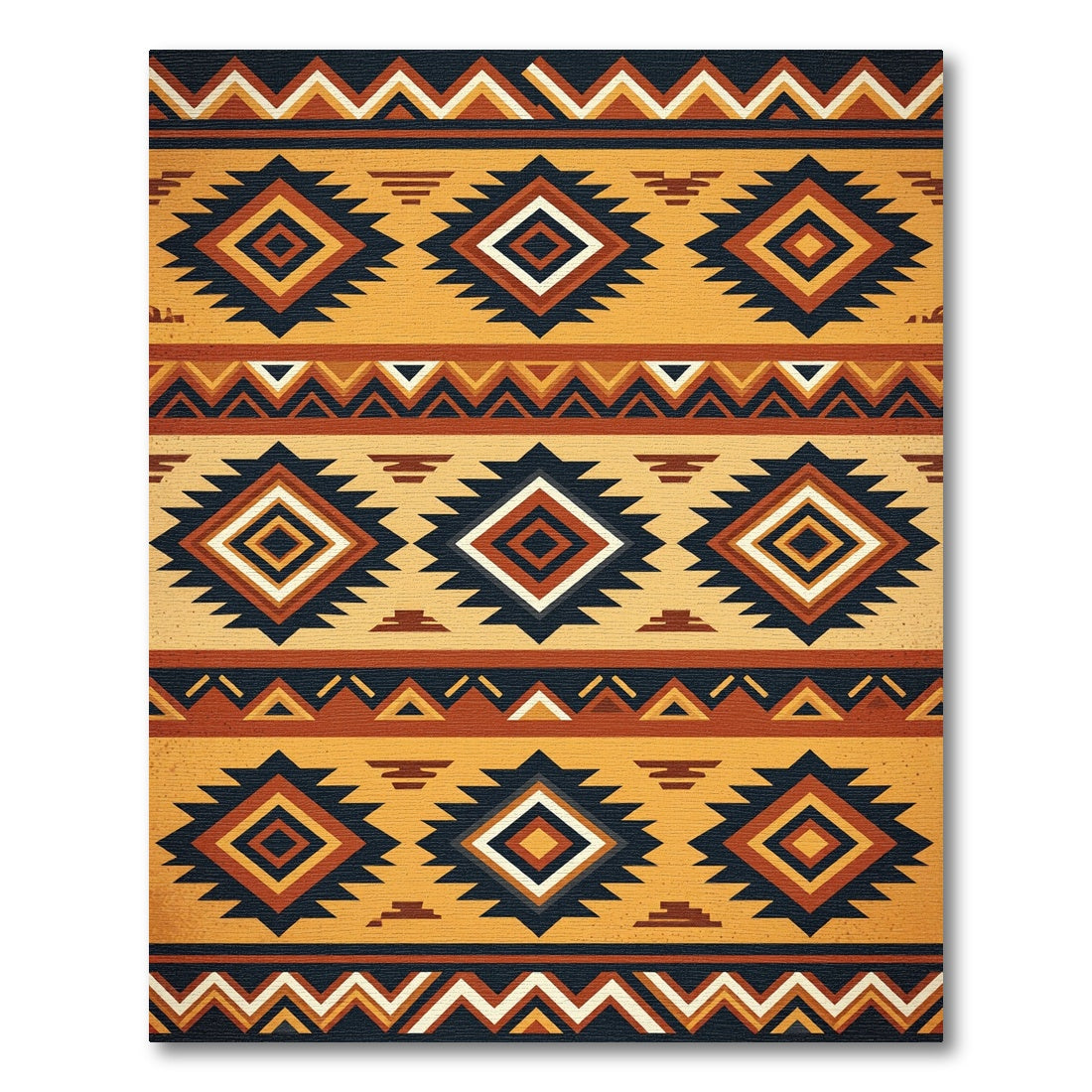 Geometric Earth Tone Southwestern Diamond Rug