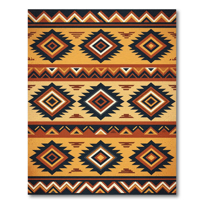 Geometric Earth Tone Southwestern Diamond Rug