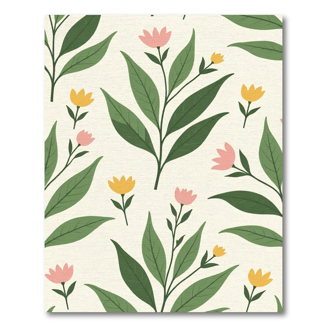 Spring Botanical Flowers Accent Rug
