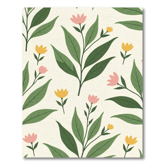 Spring Botanical Flowers Accent Rug