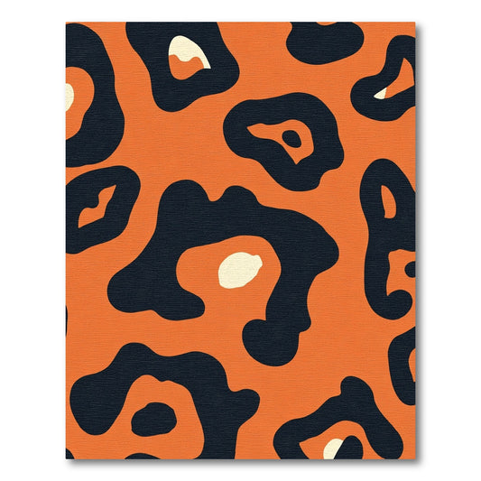 Vibrant orange fluid abstract forms Rug