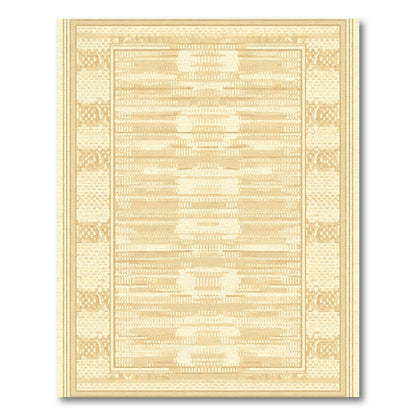Earthy Tone Geometric Border Rug