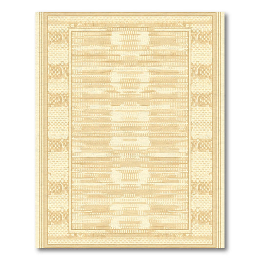 Earthy Tone Geometric Border Rug