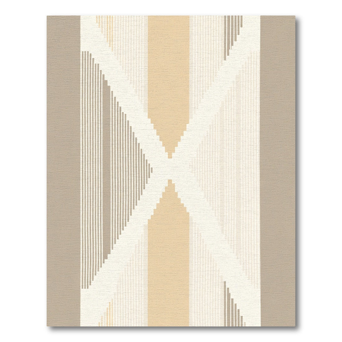 Neutral Geometric Stripe Abstract Rug