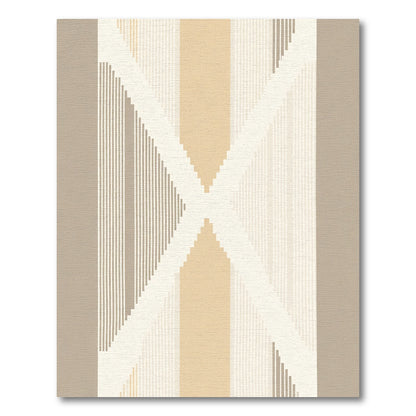 Neutral Geometric Stripe Abstract Rug