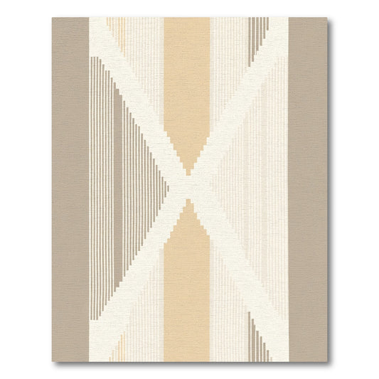 Neutral Geometric Stripe Abstract Rug