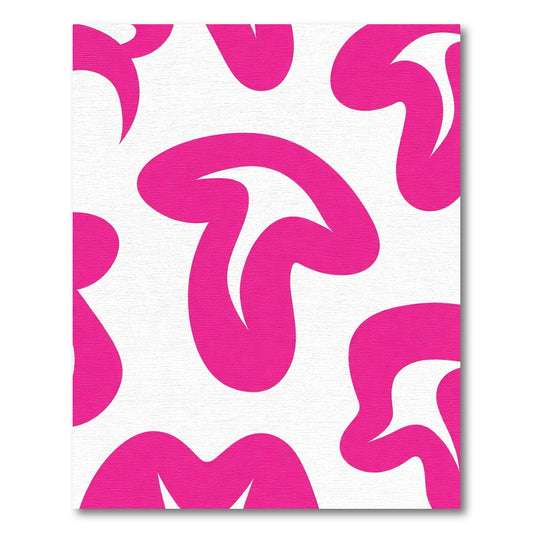 Bold Hot Pink Organic Flowing Swirls Rug