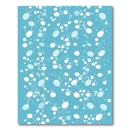 Cerulean Bubbles Scattered Oval Shapes Rug