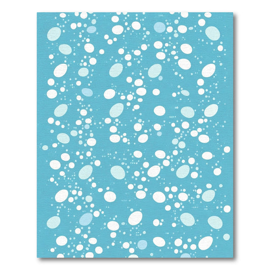 Cerulean Bubbles Scattered Oval Shapes Rug