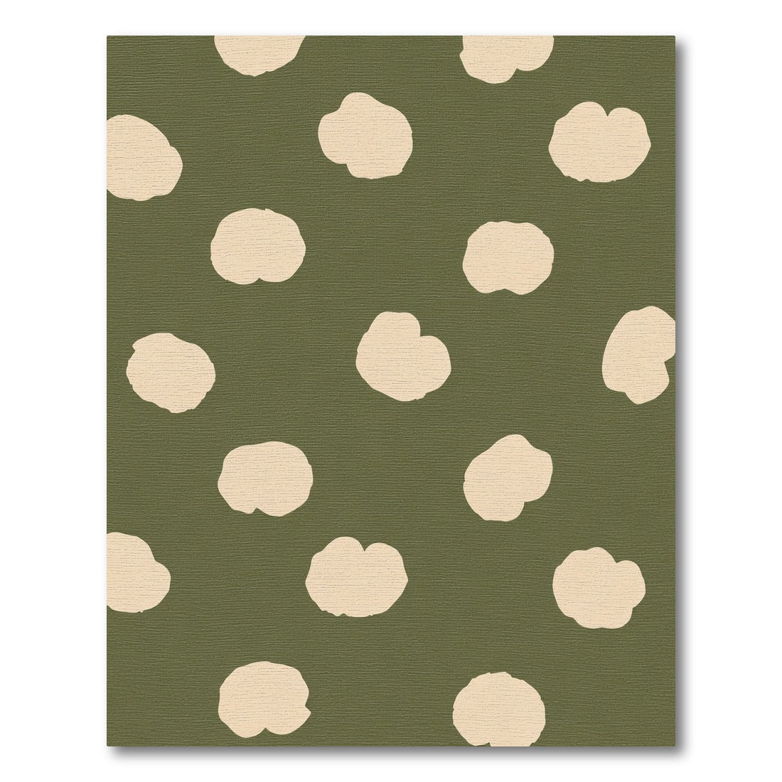 Olive Cream Rounded Dots Rug