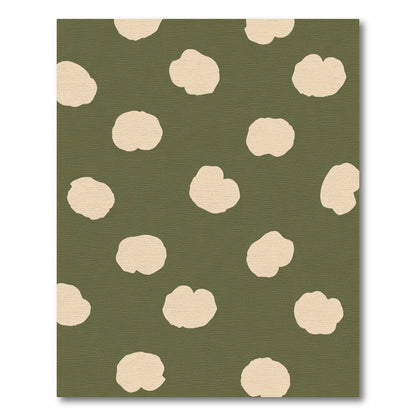 Olive Cream Rounded Dots Rug