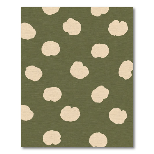 Olive Cream Rounded Dots Rug