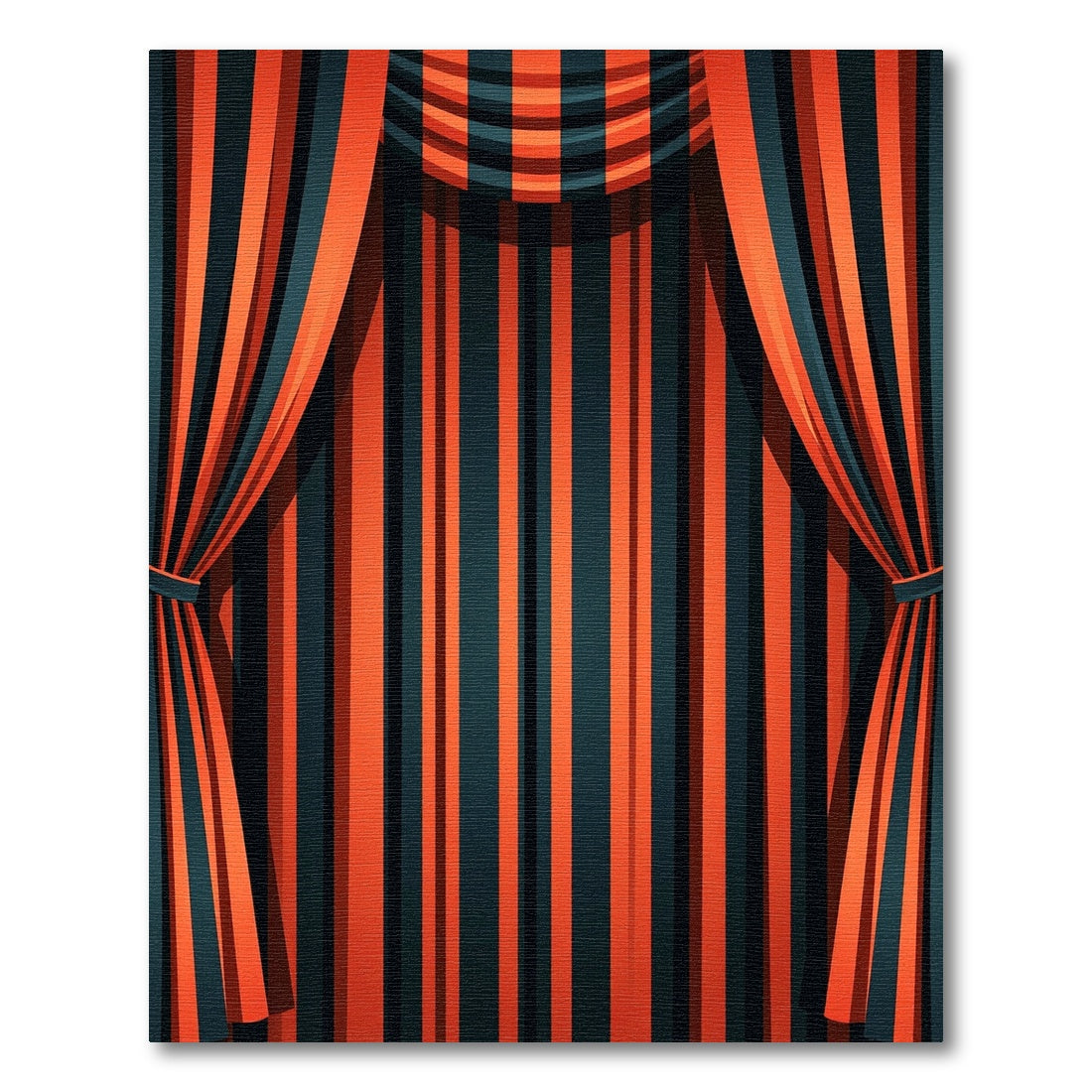 Bold Orange Stripe Curtain Rug