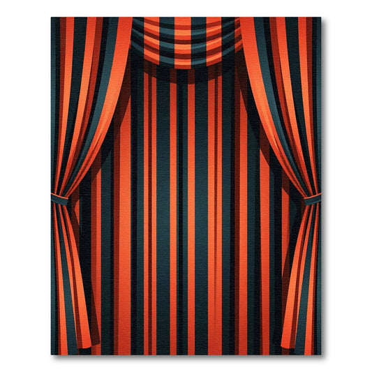 Bold Orange Stripe Curtain Rug