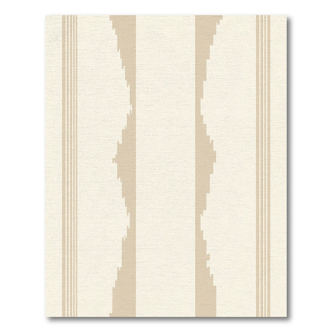 Cream Beige Vertical Stripe Geometric Rug