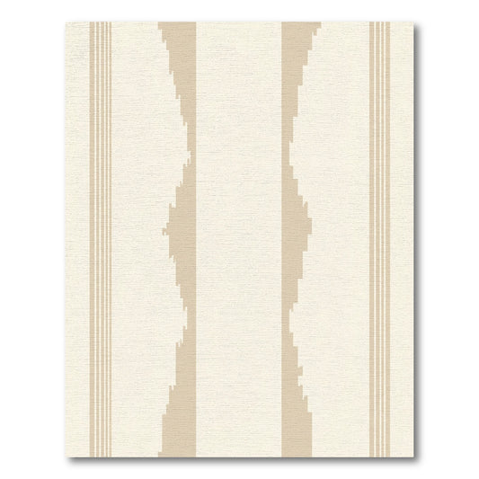 Cream Beige Vertical Stripe Geometric Rug