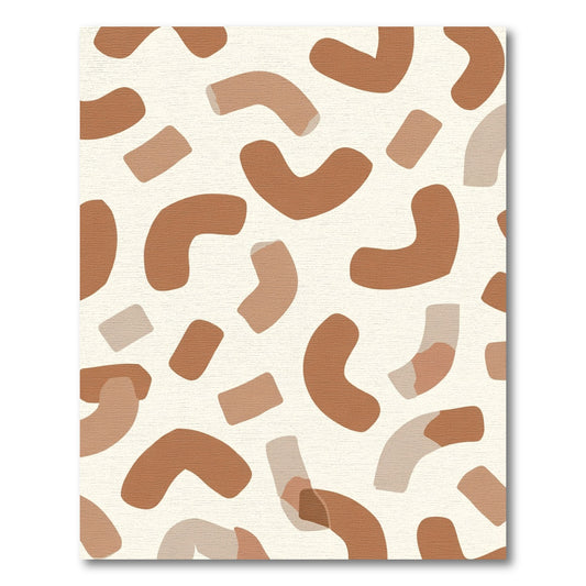 Earthy Brown Abstract Clay Shapes Rug