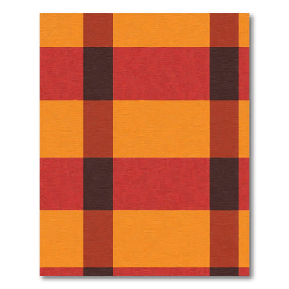 Bold Orange Red Plaid Check Rug