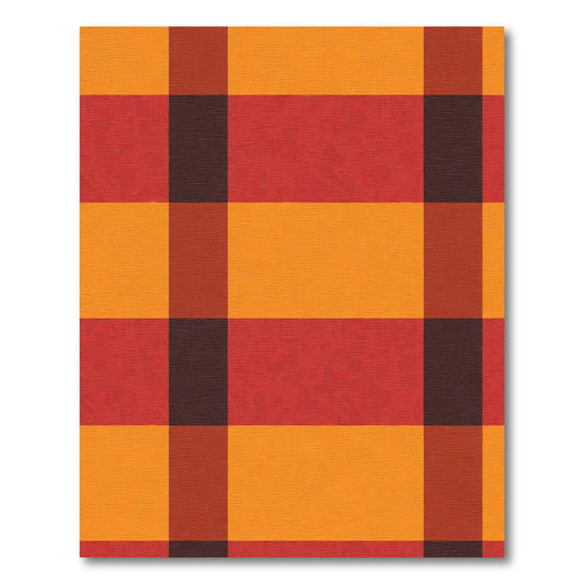 Bold Orange Red Plaid Check Rug
