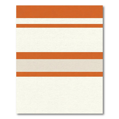 Orange and Cream Horizontal Stripe Rug