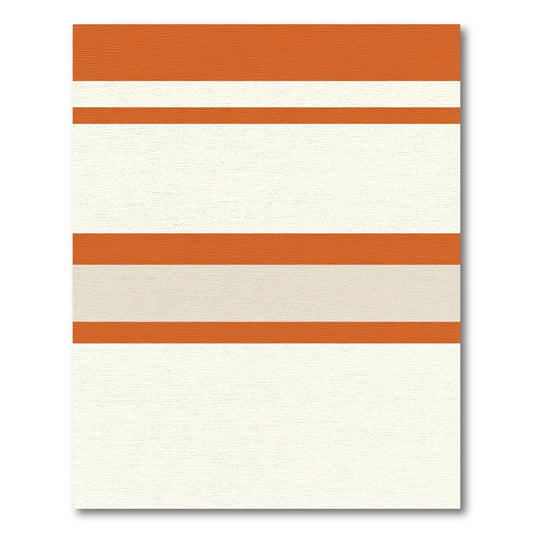 Orange and Cream Horizontal Stripe Rug