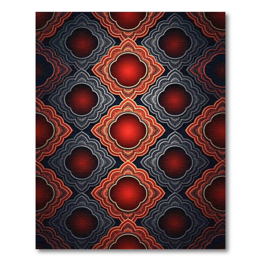 Crimson Gold Quatrefoil Medallion Rug