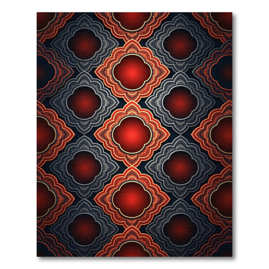Crimson Gold Quatrefoil Medallion Rug