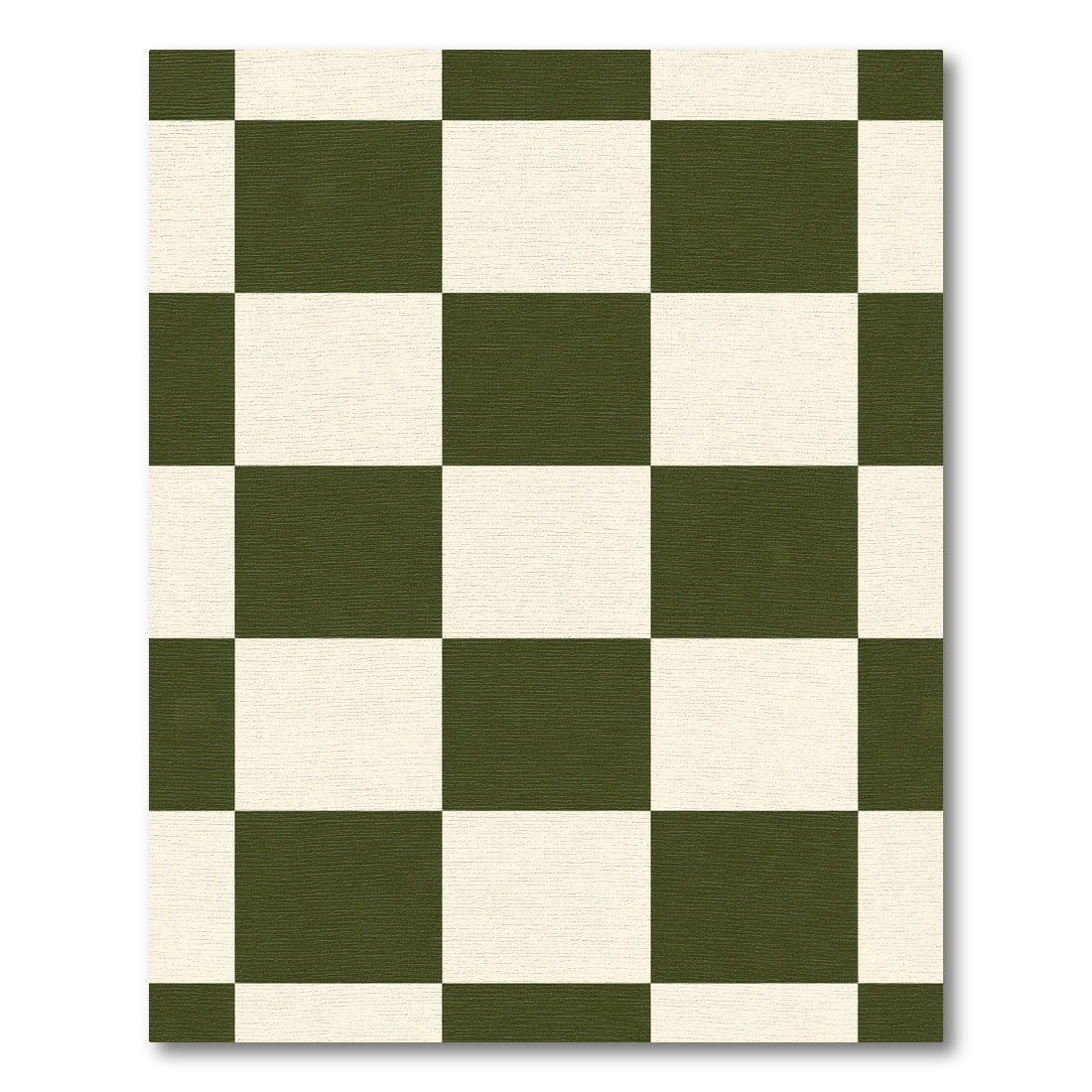 Olive Cream Checkerboard Squares Rug