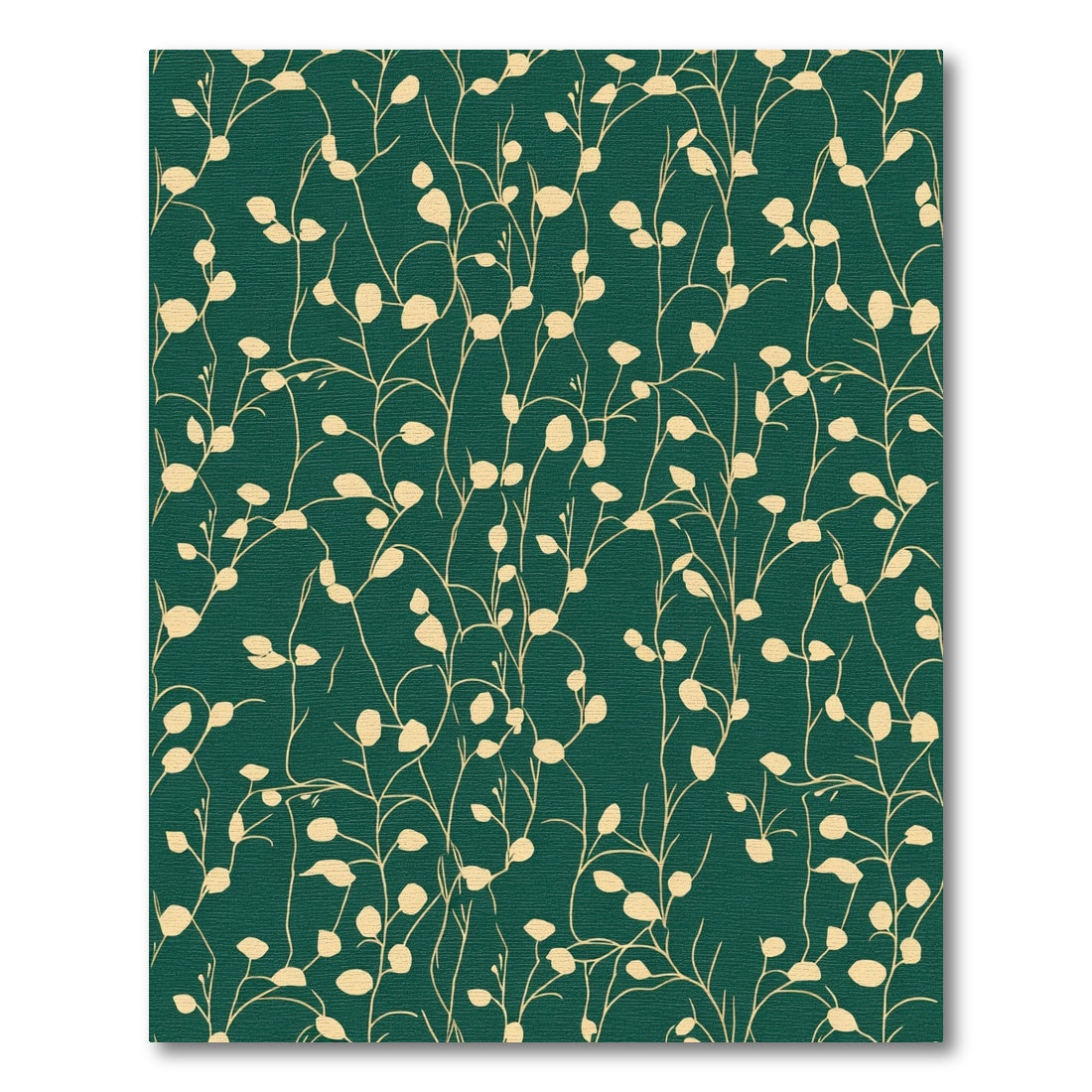 Deep Green Botanical Vine Swirl Rug