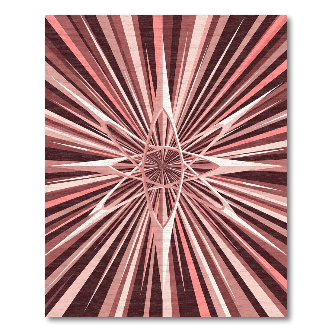 Radiant Rose Petal Starburst Rug