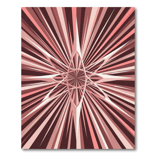 Radiant Rose Petal Starburst Rug