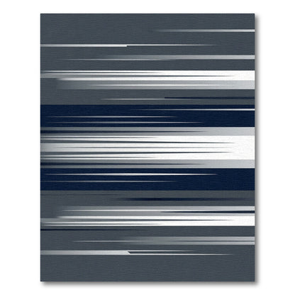 Modern Charcoal Gray Linear Abstract Rug