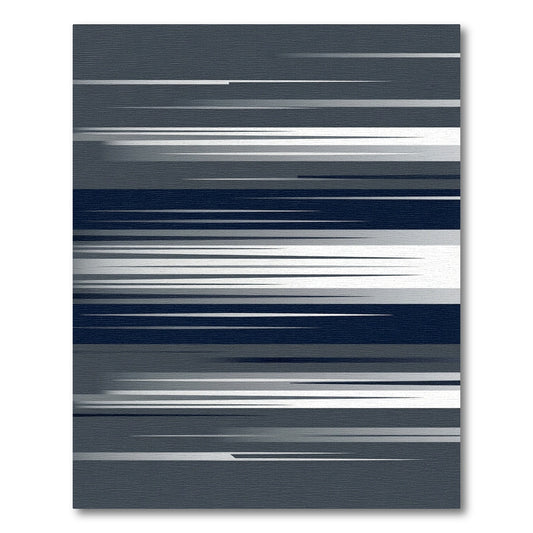 Modern Charcoal Gray Linear Abstract Rug