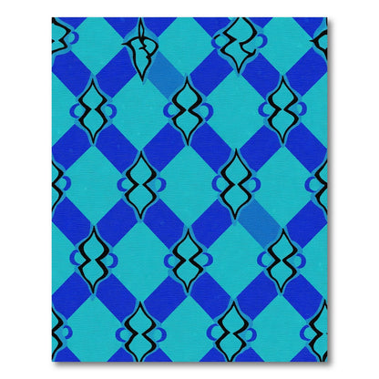 Aqua Teal Diamond Arabesque Rug
