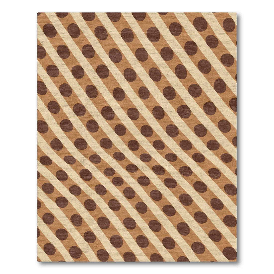 Warm Beige Brown Polka Dot Stripes Rug
