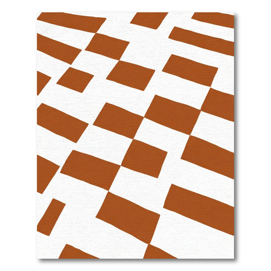 Terracotta White Checkered Accordion Rug